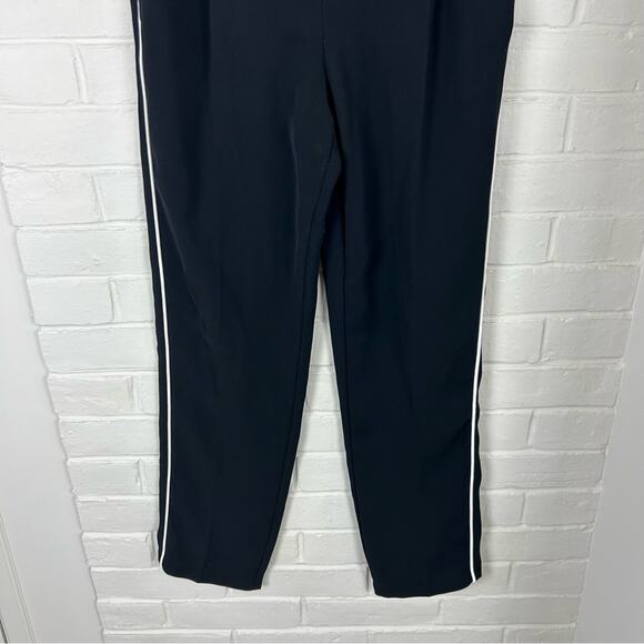 Topshop Black Stripe Trouser Pants Size 2 - Picture 3 of 11